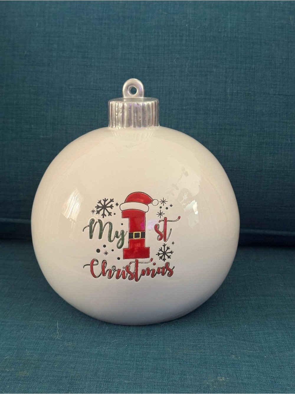 White 'My 1st Christmas' Ceramic Ornament - Holiday Keepsake